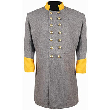 Cavalry CW Officer's Dual Breasted Frock Coat With Yellow Collar And Cuff - biznimart